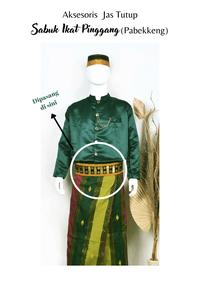 Gambar Sabuk Ikat Pinggang Pabbekkeng Aksesoris Adat Bugis Makassar PBK - Hijau-Gold dari Tenun Sengkang undefined 2 Tokopedia