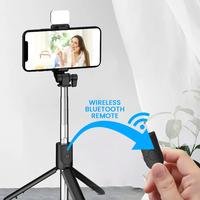 Gambar Tongsis Tripod Mini HP Bluetooth Selfie Stick Remote Super 360°Random - LED dari tokokadounik koleksi undefined 1 Tokopedia