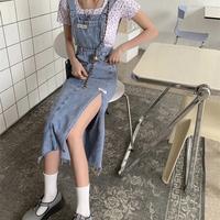 Gambar Overalls Rok Denim Belahan - ash black, XXL dari FujiyamaOrchid_NEW undefined 4 Tokopedia