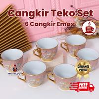 Gambar Cangkir Teh Set Keramik Emas Gaya Eropa 6 Gelas Cups Kopi Souvenir - Eropa6+6 XLBlue dari Mr.Trilogy undefined 1 Tokopedia