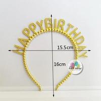 Gambar Bando Mahkota Happy Birthday/ Bando Bride To Be / Head Band Crown - HBD Polos Gold dari zies store undefined 4 Tokopedia