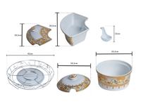 Gambar Prasmanan Keramik Tempat Wadah Saji Makan dengan Rak Putar Aneka Motif - Magnolia dari Re Shop2 undefined 2 Tokopedia