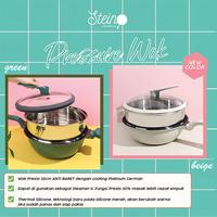 Gambar Steincookware Wokpan Presto Platinum Pressure 32cm + Steamer Stainless - WOK GREEN dari SHMART ELECTRONIC undefined 1 Tokopedia