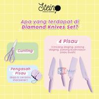 Gambar Steincookware Pisau Diamond Knifes Set 5 + Free Knife Sharpener Pisau - PINK dari SHMART ELECTRONIC undefined 2 Tokopedia