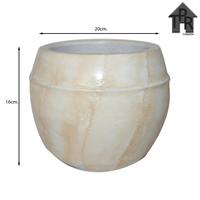 Gambar Pot bunga tanah liat glossy model gentong cincin D20T16 - Marmer Krem dari Toko Pernik Rumah undefined 2 Tokopedia