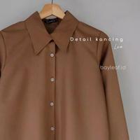 Gambar Baju Kemeja Wanita Kerja LEA By BAYLEAF.ID - WHITE, XS dari bayleafidblitar undefined 5 Tokopedia