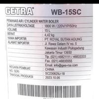 Gambar water boiler getra wb-20sc 20 liter dari gunung sari intan undefined 3 Tokopedia