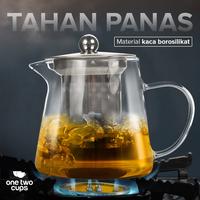 Gambar Teko Pitcher Teh 450ml Kaca Tahan Panas Saringan Glass Teapot Maker - 1300 ml dari cloudesub.id undefined 5 Tokopedia