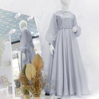 Gambar KORSETshop Maxi Dress muslim brukat VALEN Hijab Wanita pesta ada size - navy, L dari Gaya Shop2 undefined 2 Tokopedia