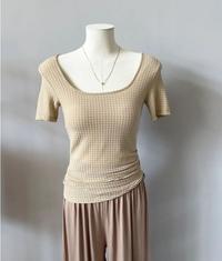 Gambar AB470104 Baju Atasan Blouse Kaos Wanita Korea Import Pink Beige Coffee - PINK, S dari Amelie Butik Wholesale undefined 3 Tokopedia