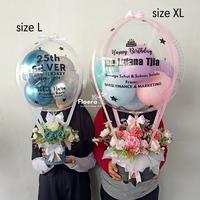 Gambar Buket balon xl jumbo boneka karangan bunga hot air balloon - Monokrom, teddy toga dari Floera undefined 2 Tokopedia