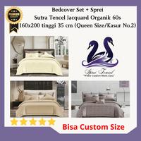Gambar Bedcover Sutra Tencel Organik Jacquard + Set Sprei 160x200x35 - DB 001 dari Sprei Tencel undefined 1 Tokopedia