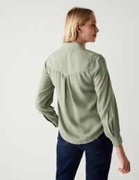 Gambar M&S - Atasan - Pure Tencel Tea Dyed Collared Shirt - Light Khaki Promo - Light Khaki, 12 dari Oce Boshee undefined 2 Tokopedia