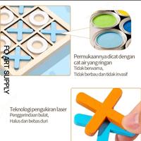 Gambar Mainan Edukasi Tic Tac Toe Board Game Puzzle/Puzzle Kayu Wooden Toys dari FQ Art Supply undefined 3 Tokopedia