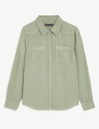 Gambar M&S - Atasan - Pure Tencel Tea Dyed Collared Shirt - Light Khaki Promo - Light Khaki, 12 dari Oce Boshee undefined 3 Tokopedia