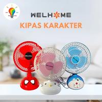 Gambar WELHOME Kipas Angin Meja Karakter 10 inchi WH-601D / WH-602H / WH-603S Doraemon Hello Kitty Spiderman Putar 360° Kualitas Motor Tinggi Tidak Bising Angin Kencang Model Unik SNI - WELHOME 601D DORAEMON dari Maju Elektric undefined 1 Tokopedia