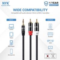 Gambar NYK Kabel Audio 3.5mm to 2x RCA Aux 3.5 mm Cable NYK-AV35M2RCAM-150GL dari MXKomputer_NEW undefined 3 Tokopedia