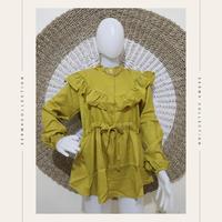 Gambar serma collection | atasan blouse jumbo kemeja shakila ruffle ld 110 - Putih dari bajumurah35 undefined 2 Tokopedia