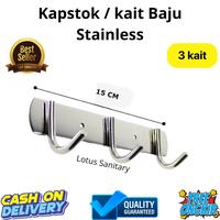 Gambar Kapstok stainless / cantolan baju / Capstok gantungan baju 3 & 5 kait - 5 Kait dari Lotus Sanitary undefined 2 Tokopedia