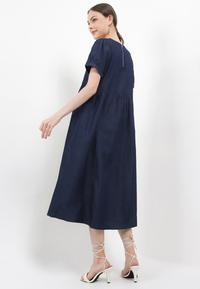 Gambar ELLE Apparel Original - Jeans Maxi Dress/Dress Wanita/Midi Dress - S/M dari ElleLadies undefined 3 Tokopedia