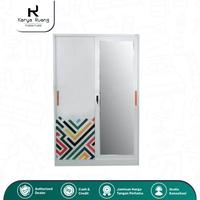 Gambar LEMARI PAKAIAN 2 PINTU SLIDING uk 120 140 MURAH LEMARI BAJU PLAT BESI - MULBERRY dari Karyaruang.id undefined 1 Tokopedia