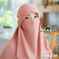Gambar [TERBARU] Set Kaftan Muslimah Wanita & Hijab Pashmina Cadar Free Niqab - Hitam, S-M dari Sky General Store undefined 3 Tokopedia