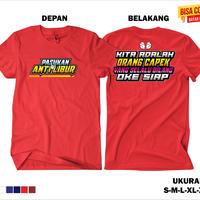 Gambar kaos baju pasukan anti libur kita adalah orang cape - Hitam, S dari PANGKALAN KAOS STORE undefined 2 Tokopedia