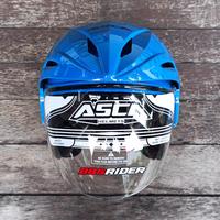 Gambar Helm ASCA Premier Solid Double Visor - Blue AL Biru dari BBS Rider undefined 2 Tokopedia