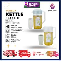 Gambar BONBOX BKL31002 Teko Kettle Plastik Panas Dingin Free Gelas 4pcs - Putih dari OborBaru undefined 1 Tokopedia