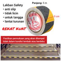 Gambar Lakban Perekat Safety Anti Slip untuk strip Tangga Lantai Keramik dll agar Tidak Licin - Kuning-Hitam dari JSA-RAYmart undefined 1 Tokopedia