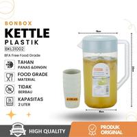 Gambar BONBOX BKL31002 Teko Kettle Plastik Panas Dingin Free Gelas 4pcs - Putih dari OborBaru undefined 3 Tokopedia