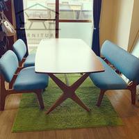 Gambar dining table set minimalis meja makan kayu jati jepara - meja makan dari Garasi Furniture_NEW undefined 2 Tokopedia