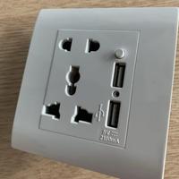 Gambar Stop Kontak Colokan listrik dinding + Dual USB Charger (Saklar Power O dari Wenny 01 undefined 2 Tokopedia