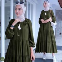 Gambar Midi Dress baju santai terusan wanita remaja casual coklat polos - Milo, all size dari Mister big store undefined 2 Tokopedia