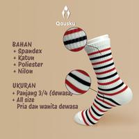 Gambar No. G30 Kaos Kaki Oldschool Motif Garis Merah Hitam Putih dari kkausku undefined 3 Tokopedia
