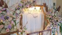 Gambar Dekorasi Lamaran Akad Wedding Hexagonal Rustic Backdrop Photobooth - 4std Bunga dari Shine Merchandise undefined 3 Tokopedia