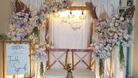 Gambar Dekorasi Lamaran Akad Wedding Hexagonal Rustic Backdrop Photobooth - 4std Bunga dari Shine Merchandise undefined 4 Tokopedia