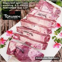 Gambar Beef CHUCK Wagyu TOKUSEN marbling 5 aged whole cut FROZEN 1pc - STEAK 4cm 0.8kg dari Goodwins Butchery undefined 4 Tokopedia