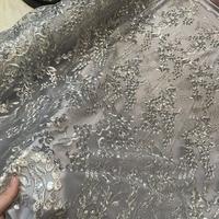 Gambar Kain Brokat Tile Full Payet Gracia Warna Silver Abu dari AND RETAILERTEX undefined 4 Tokopedia