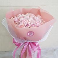 Gambar Round Bouquet / Buket Bunga Mawar Segar Asli Kado Hadiah 40 tangkai - Soft pink dari Rose by Agronas undefined 1 Tokopedia