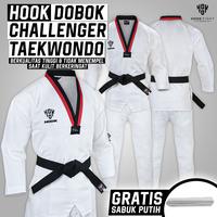 Gambar Baju Taekwondo Kerah Merah Hitam Hook Dobok Seragam Taekwondo Dobok - Challanger 2, 100 dari Hook Fight Gear HQ undefined 1 Tokopedia