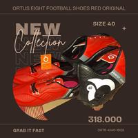 Gambar ORTUSEIGHT FOOTBALL SHOES RED ORIGINAL SIZE 40 *free box & free socks dari Jhojo-Official undefined 1 Tokopedia