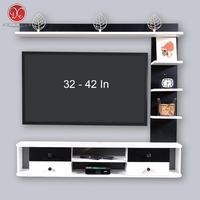 Gambar Set Furniture Rak Meja Tv Tempel Dinding 4 Laci Minimalis 32-42 In - HitamPutih dari Evitshell undefined 3 Tokopedia