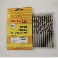 Gambar MATA BOR BESI SUNFLOWER HSS 1mm 2 3 4 5 6 7 8 9 10 mm DRILL SD SUN FLO - 1mm dari Yosuntec undefined 3 Tokopedia