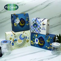 Gambar GABLE BOX LEBARAN / KOTAK HAMPERS IDUL FITRI / TINGGI UK. 3 JAR 800 ML - Biru Gold dari piccolor undefined 5 Tokopedia