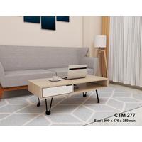 Gambar [Instant] MELODY CTM 277 Coffee Table Meja Kopi Teh Santai Colombia Walnut Sonoma Cream White Mini Persegi Panjang Tamu Lesehan Lantai Kerja Laptop Printer Ruang Teras Sofa Kamar Tidur Loby Hotel Modern Multifungsi Serbaguna OKA Elegant Minimalist Kecil - WHITE, RAKIT dari sentontime undefined 2 Tokopedia
