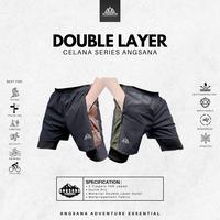 Gambar Celana pendek Angsana Outdoor Double layer Olahraga Gowes Gym Fitnes - Black Brown, Size M dari Angsana Outdoor Official undefined 2 Tokopedia