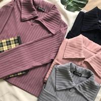 Gambar Borong Terkini  Kaos polo hornet/ lengan panjang wanita/ model cro - Jingga dari kenesonlinestore undefined 2 Tokopedia