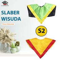 Gambar Slaber Wisuda S2/Kerah Toga Wisuda S2/Sleber S2/Perlengkapan Wisuda - Slaber S2, Kuning-Abu dari Rumahjahitid undefined 1 Tokopedia