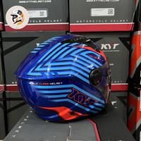 Gambar Helm Half Face KYT DCITY D-CITY Lucent Blue Orange Gloss Original - L dari Sun Helmet undefined 3 Tokopedia